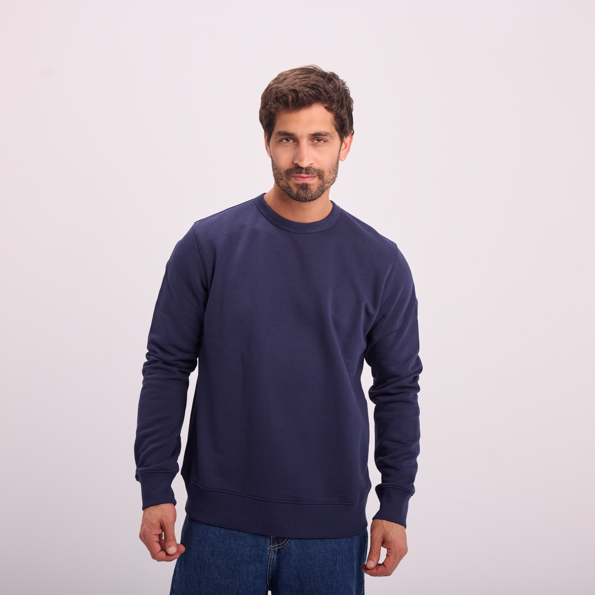 Essential Crewneck Sweatshirt in Navy, SVNTY, view 1 of 8