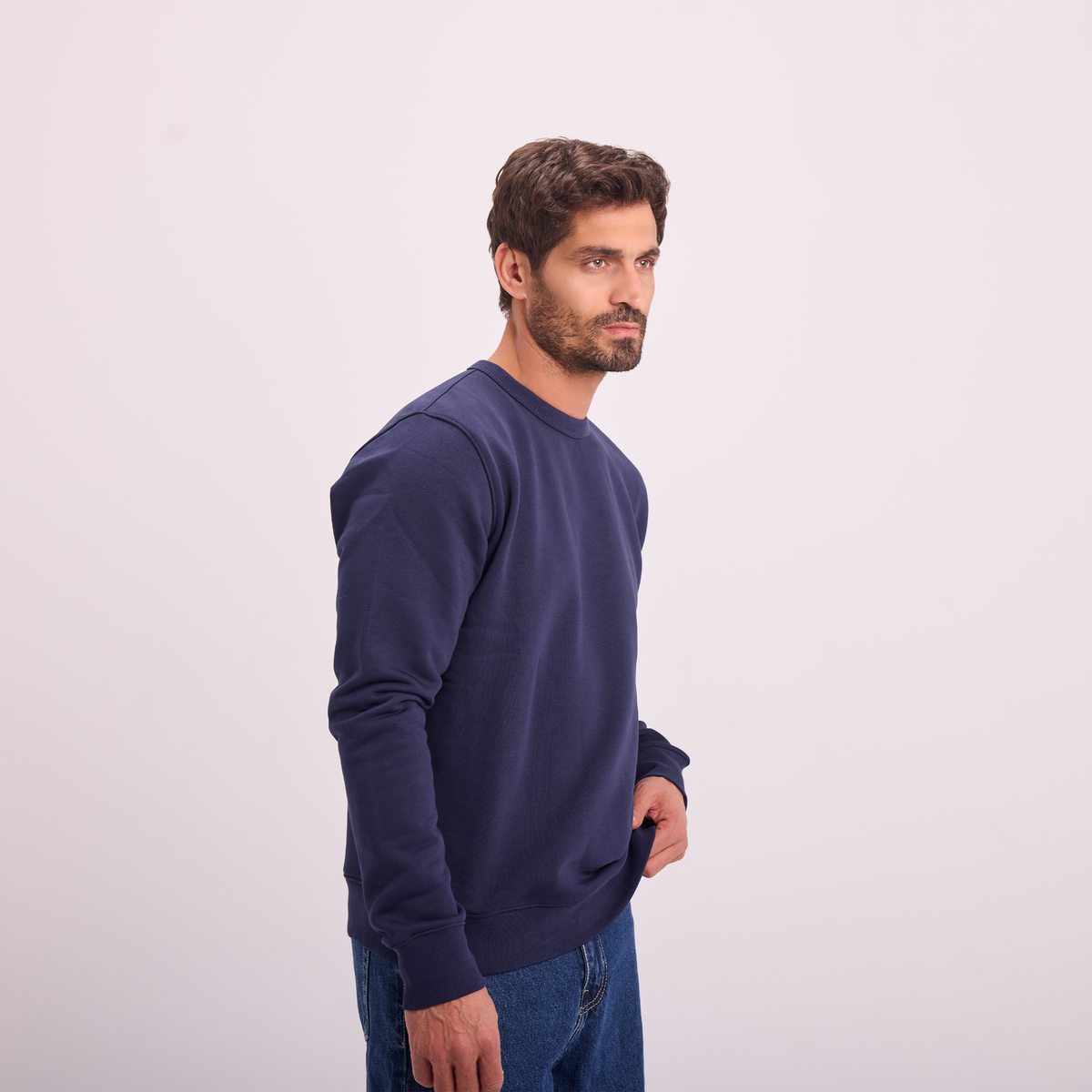 Essential Crewneck Sweatshirt in Navy, SVNTY, view 6 of 8