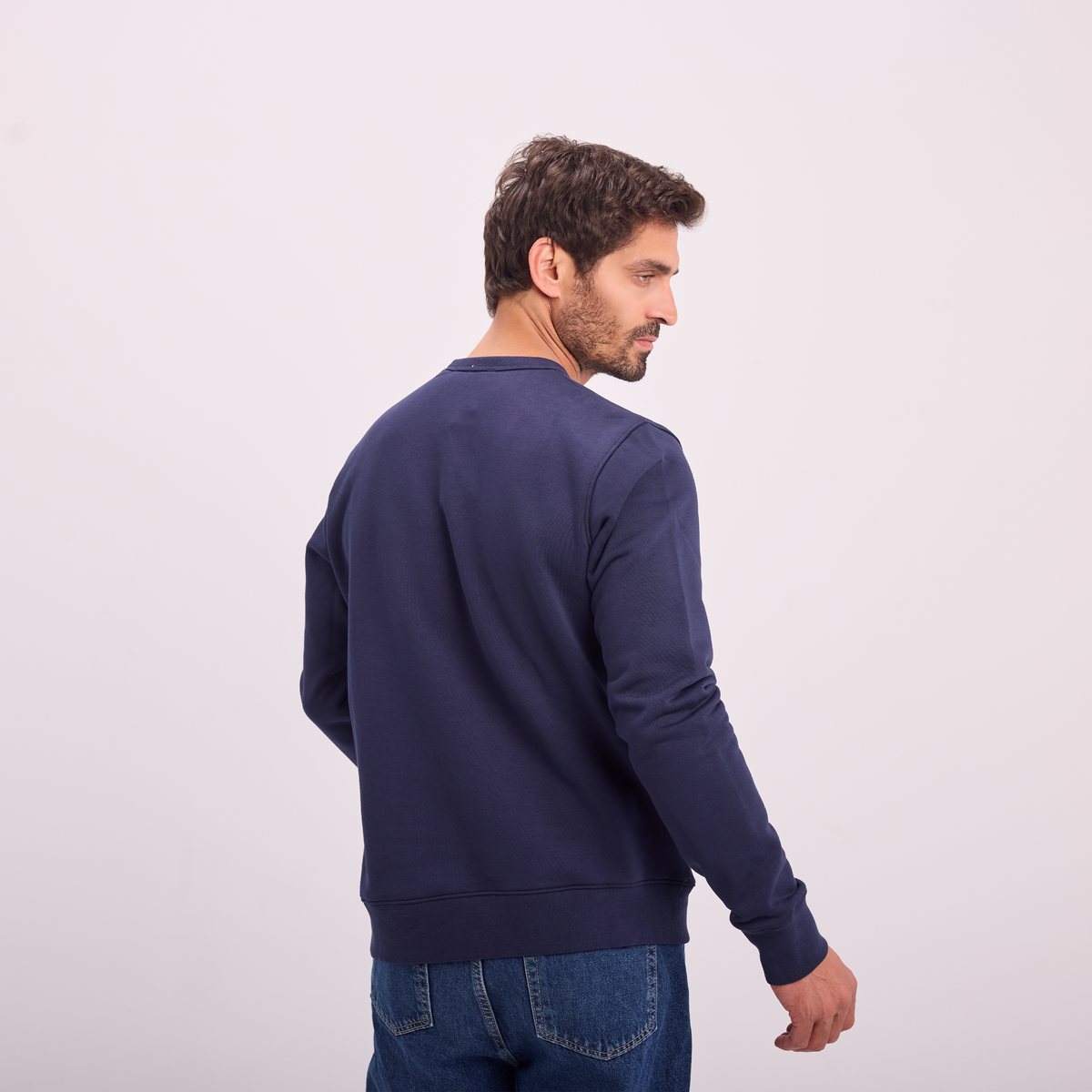 Essential Crewneck Sweatshirt in Navy, SVNTY, view 7 of 8