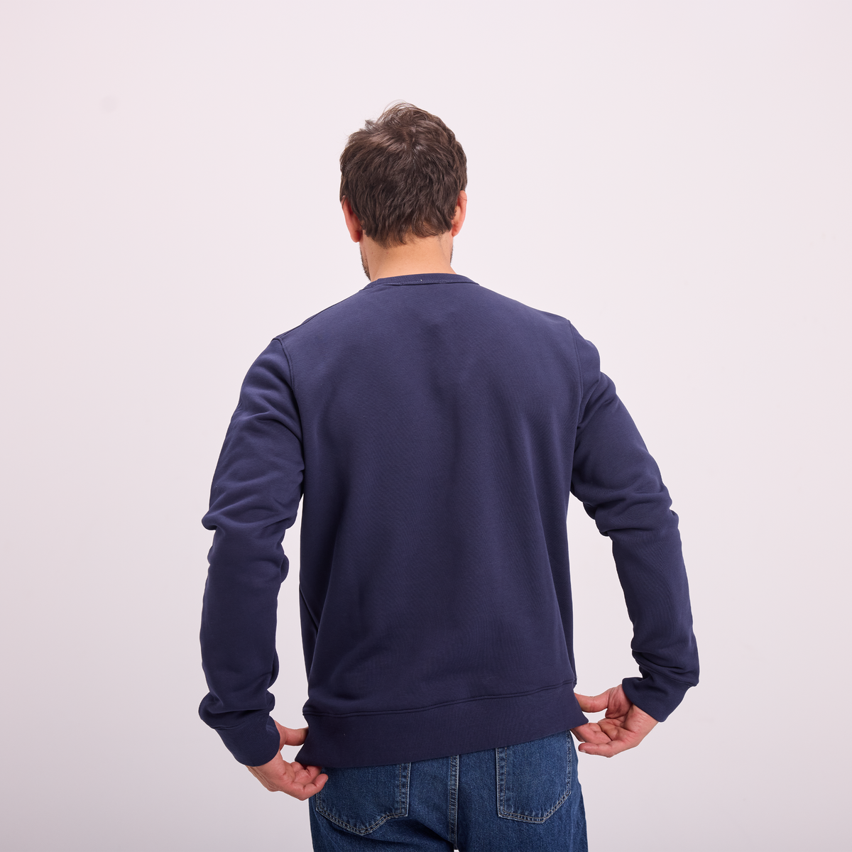 Essential Crewneck Sweatshirt in Navy, SVNTY, view 8 of 8