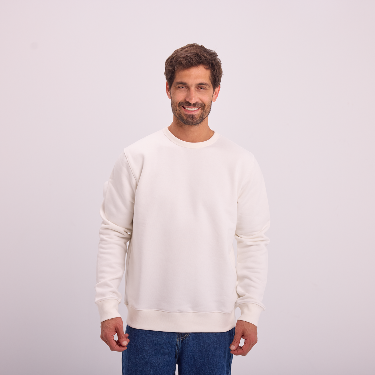 Essential Crewneck Sweatshirt in Off-White, SVNTY, view 1 of 5