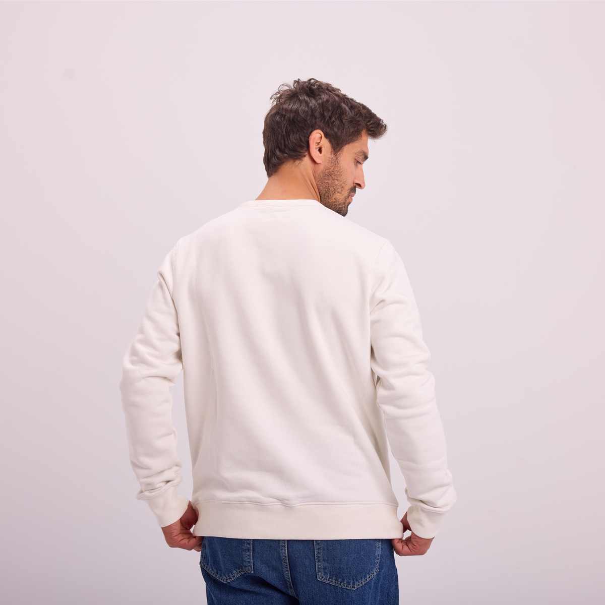 Essential Crewneck Sweatshirt in Off-White, SVNTY, view 4 of 5