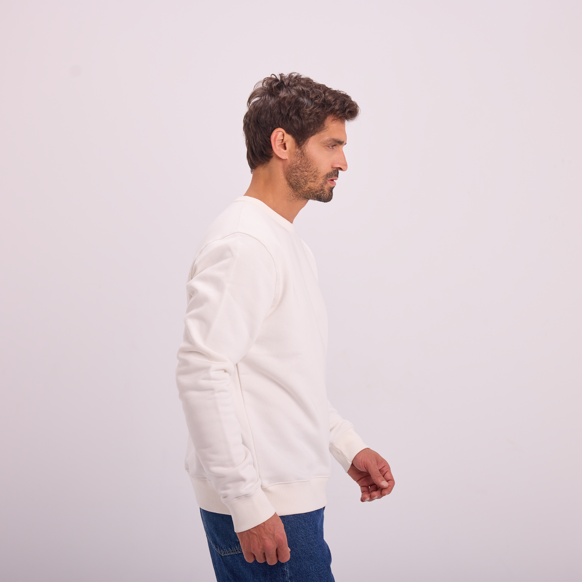 Essential Crewneck Sweatshirt in Off-White, SVNTY, view 5 of 5