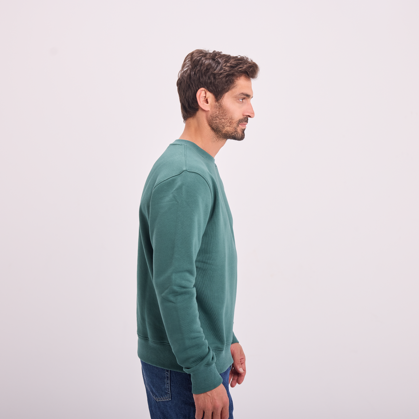 Green Logo Print Crewneck