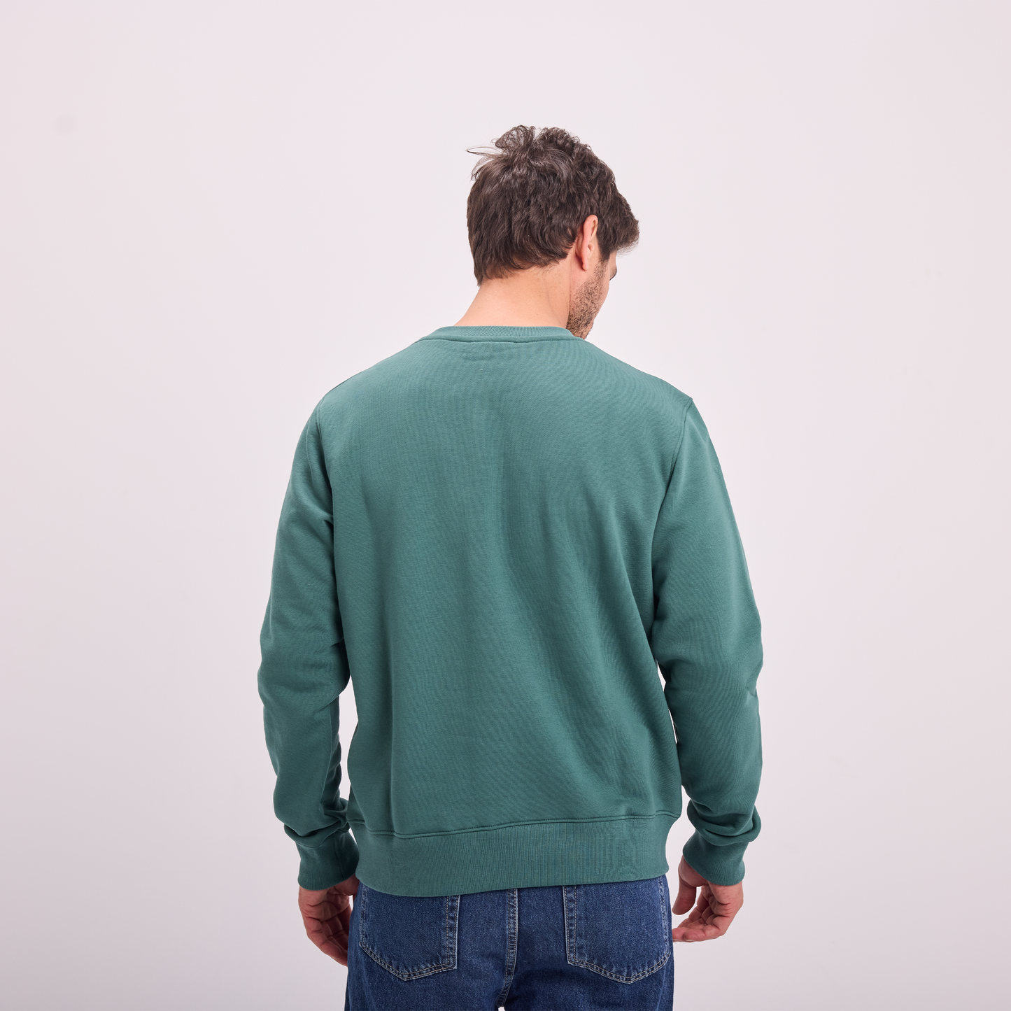 Green Logo Print Crewneck