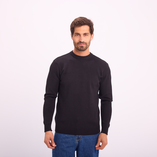 Black Essential Knit Crewneck