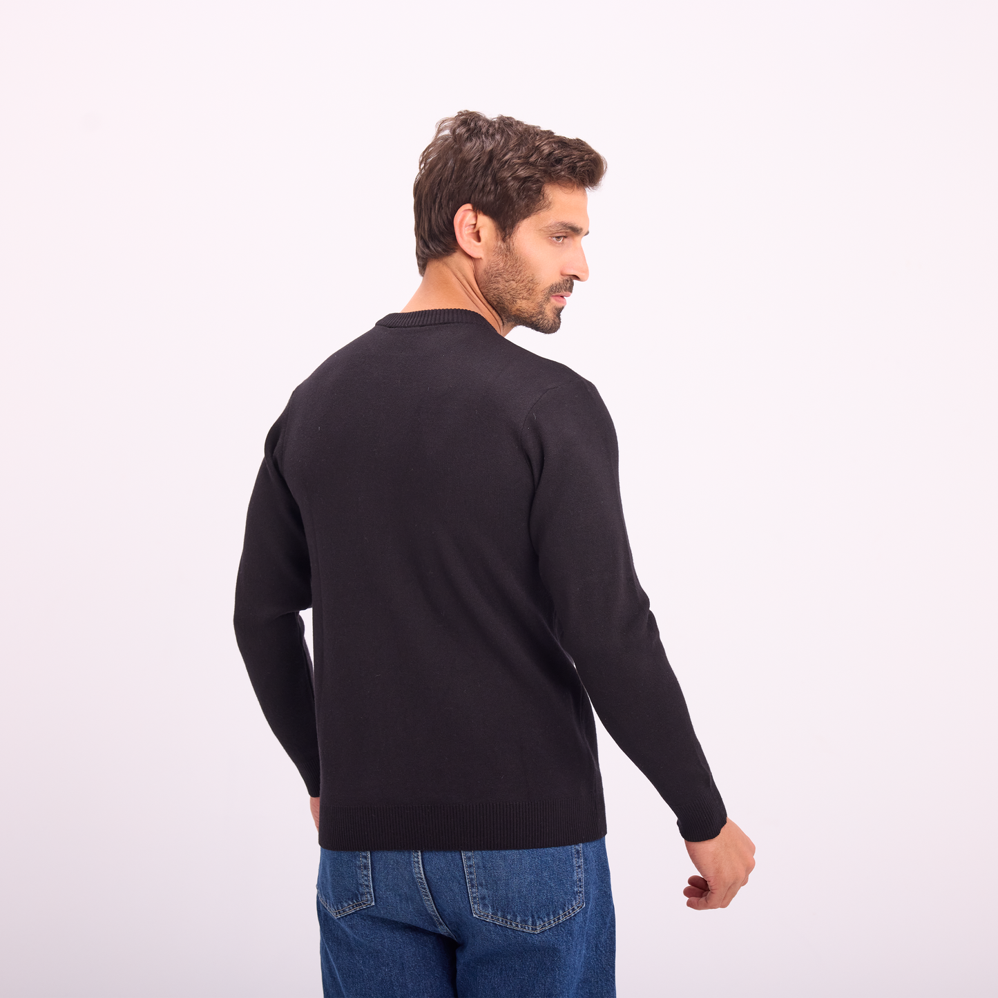 Black Essential Knit Crewneck