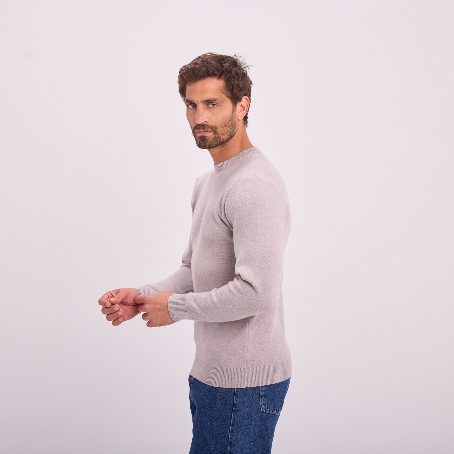 Light Gray Essential Knit Crewneck