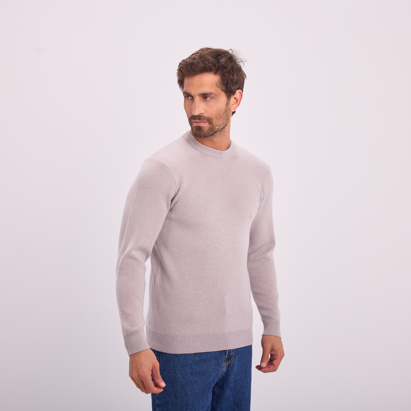 Light Gray Essential Knit Crewneck