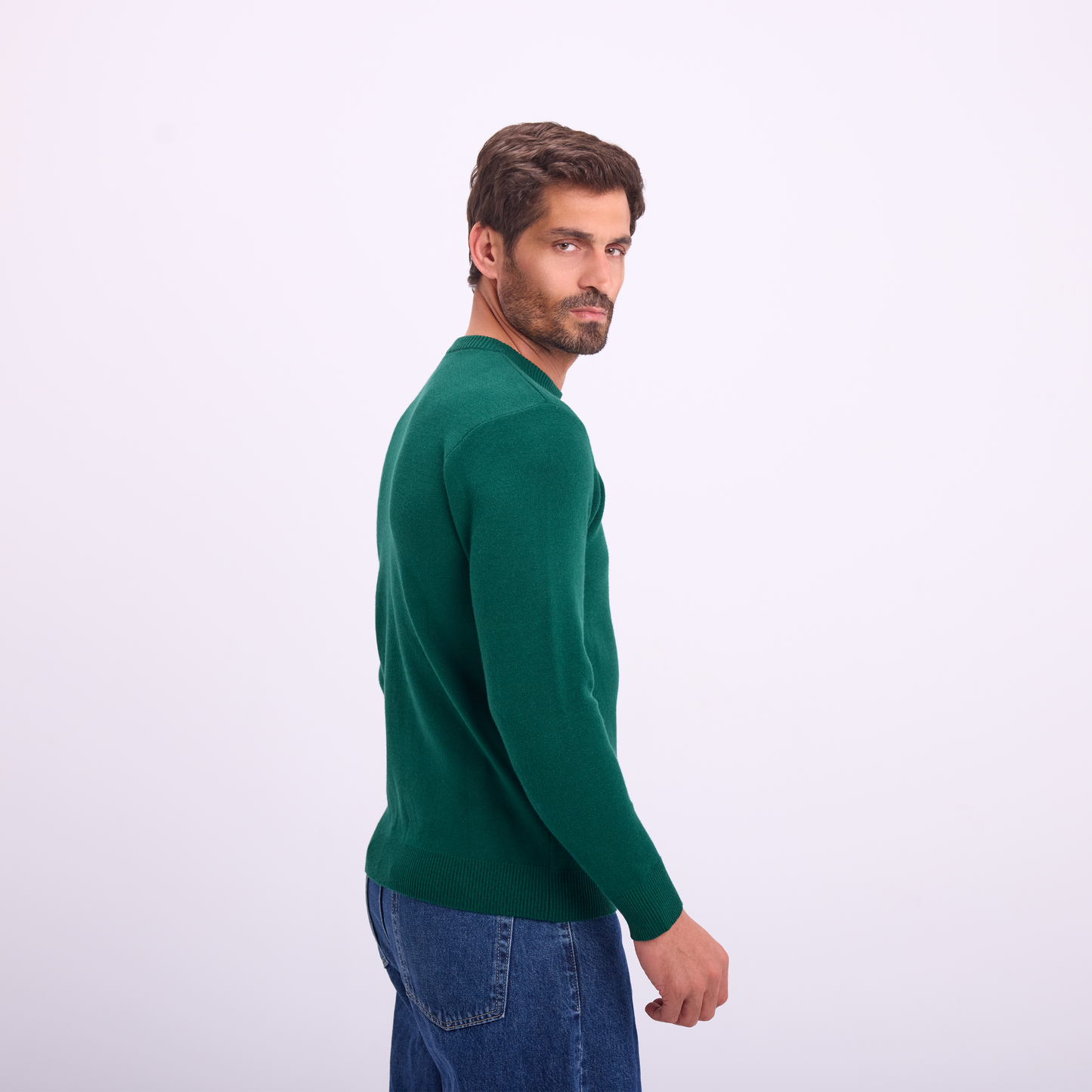 Green Essential Knit Crewneck