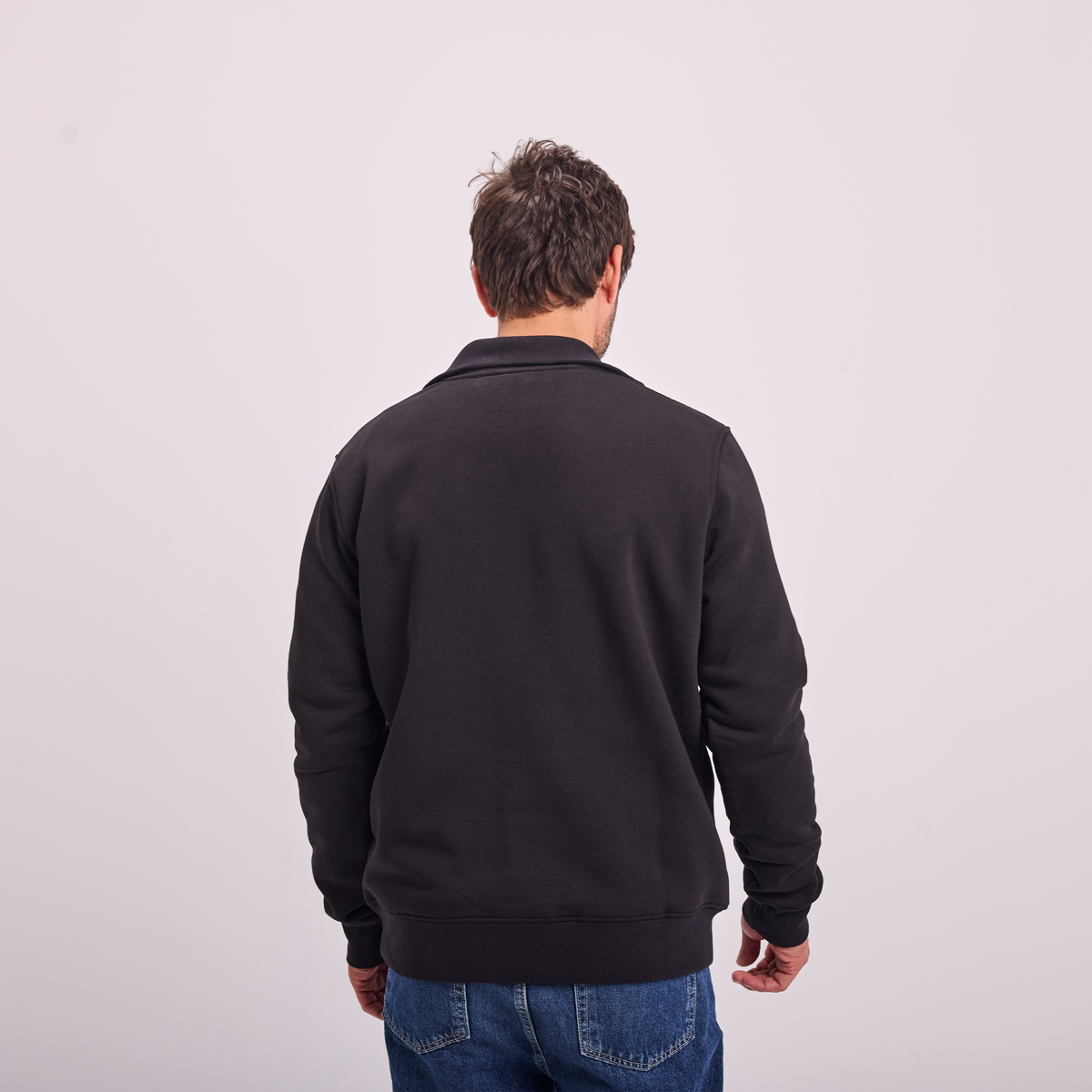 Quarter-Zip Sweatshirt in Black, SVNTY, view 2 of 6