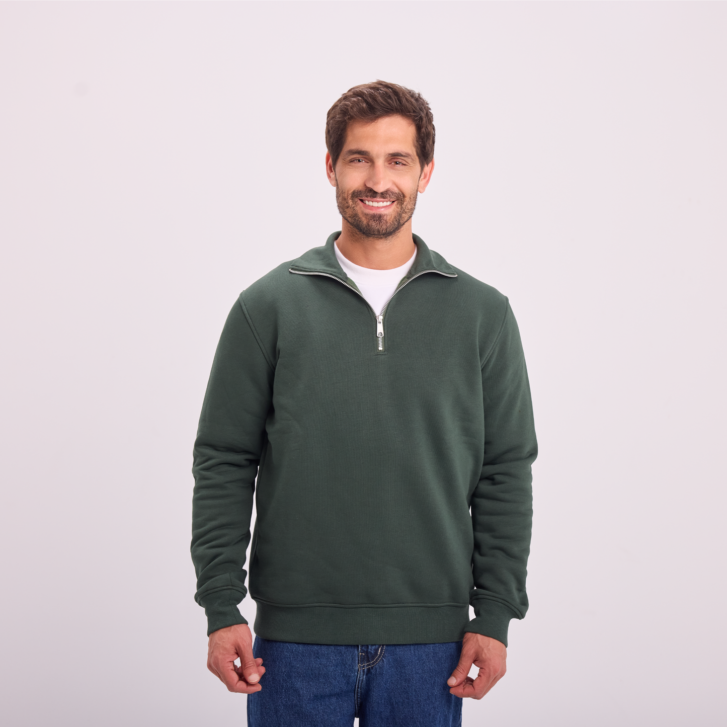 Olive Quarter-Zip Sweatshirt