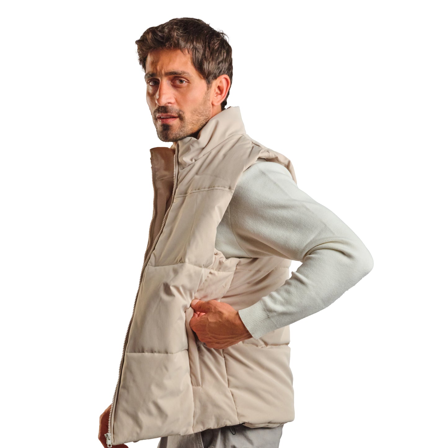 Beige Puffer Vest