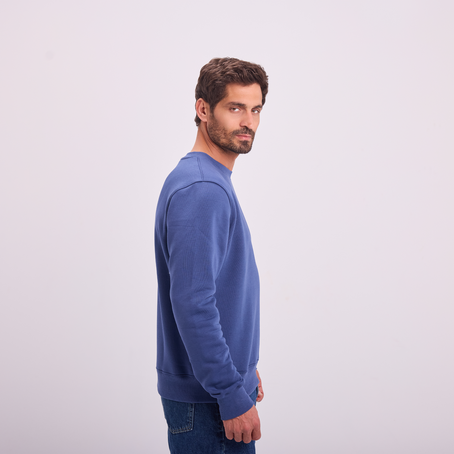 Petrol Blue Logo Print Crewneck