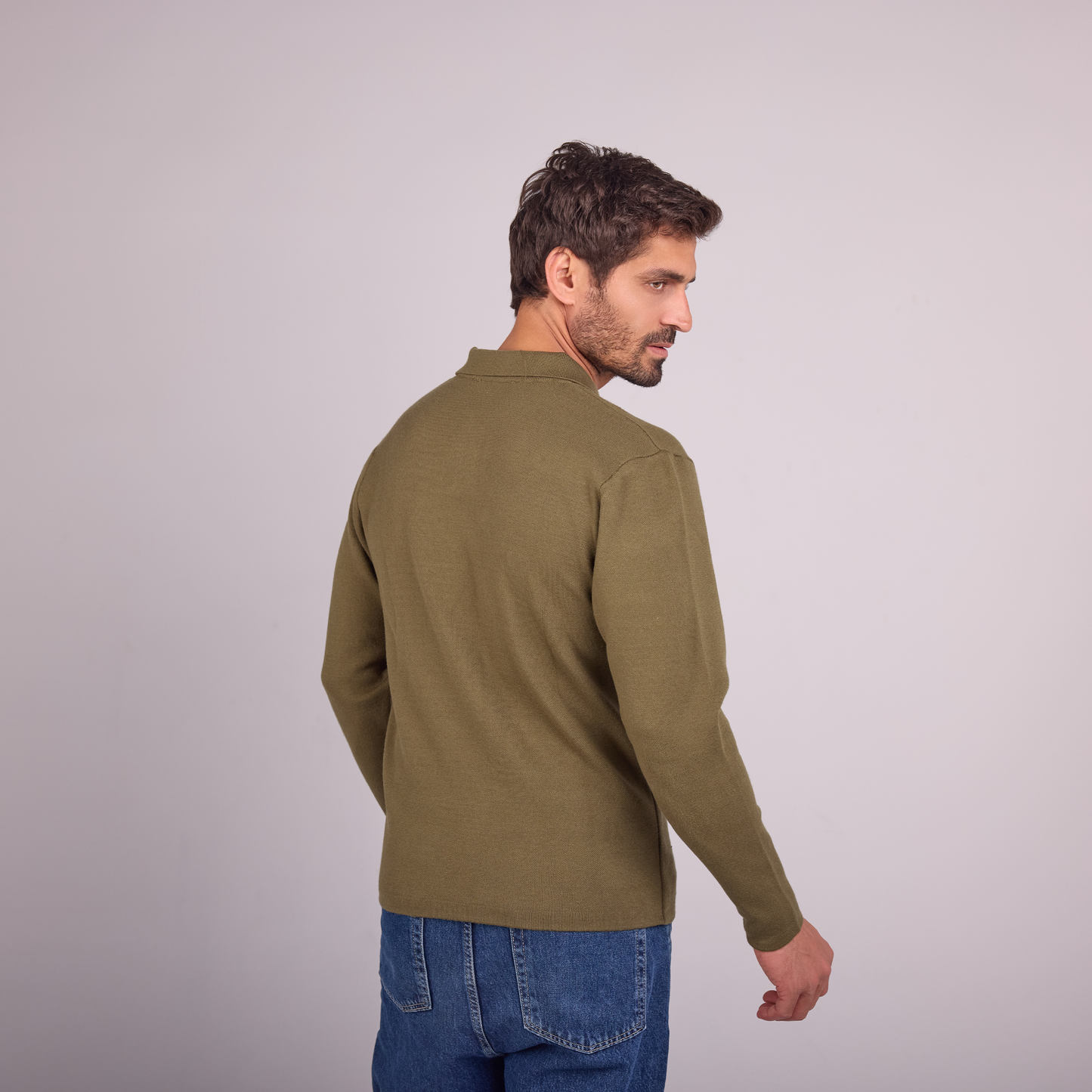 Army Knit Long-Sleeve Polo