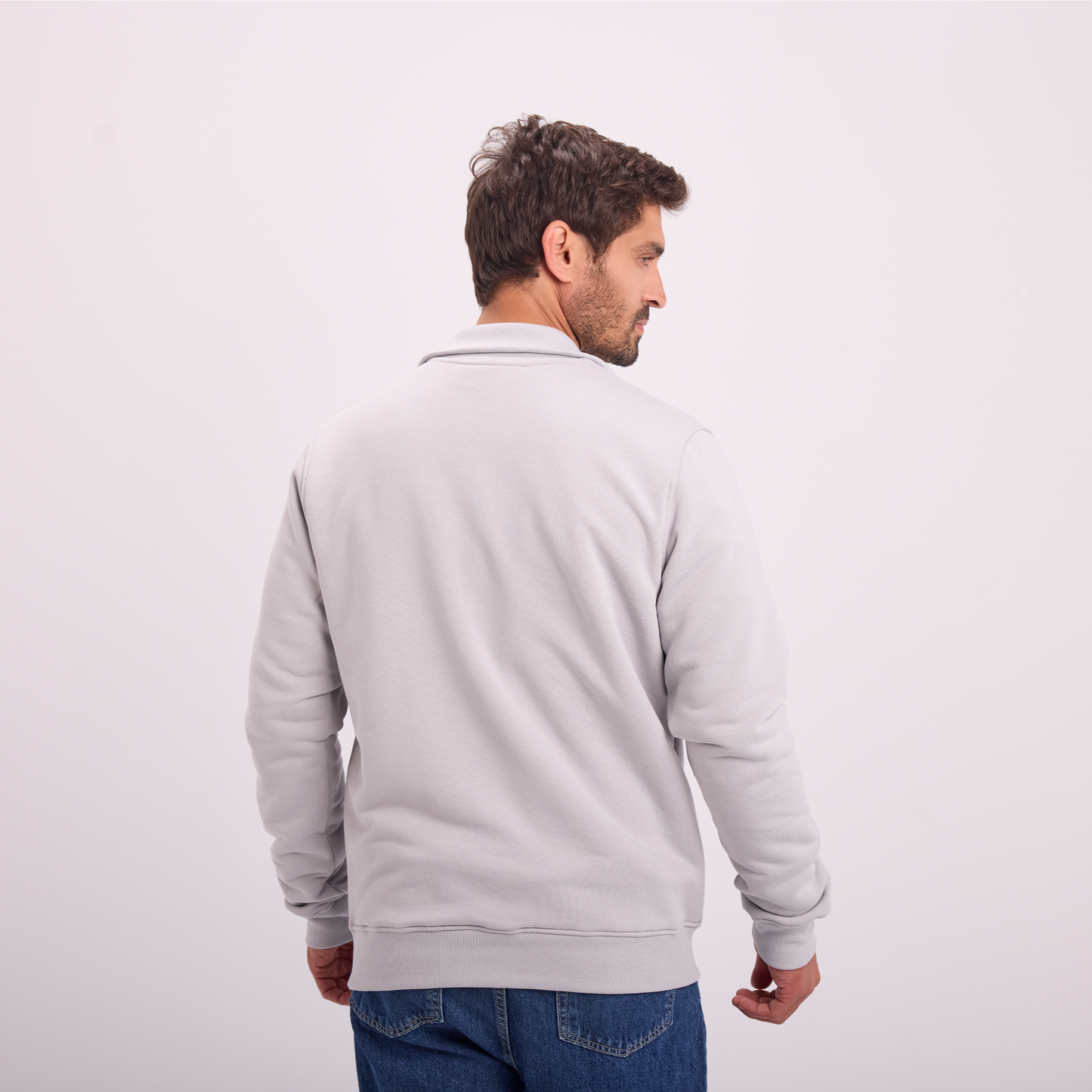 Light Gray Quarter-Zip Sweatshirt