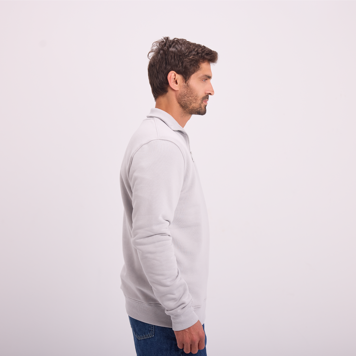 Light Gray Quarter-Zip Sweatshirt