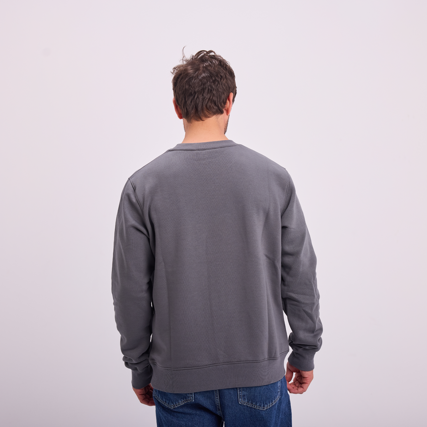 Gray Logo Print Crewneck