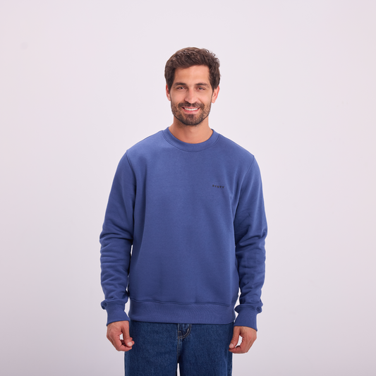 Logo Print Crewneck in Petrol, SVNTY, view 1 of 5