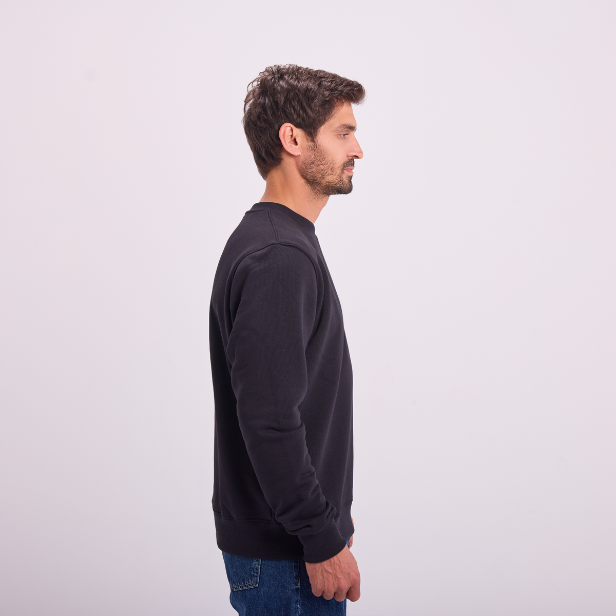 Logo Print Crewneck in Black, SVNTY, view 2 of 6
