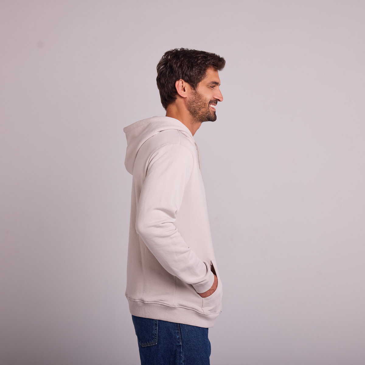 Hoodie in Light Gray, SVNTY, view 3 of 6