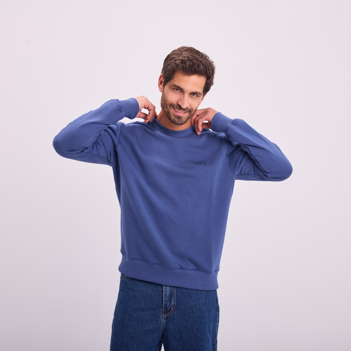 Petrol Blue Logo Print Crewneck